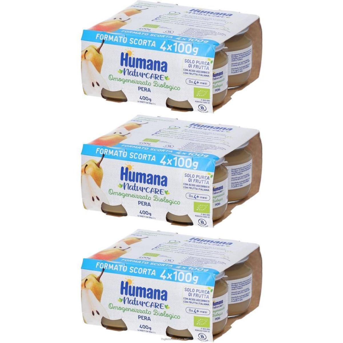 Trova prezzi di humana omogeneizzato pera bio 4x100 g 3x400 g e compra online