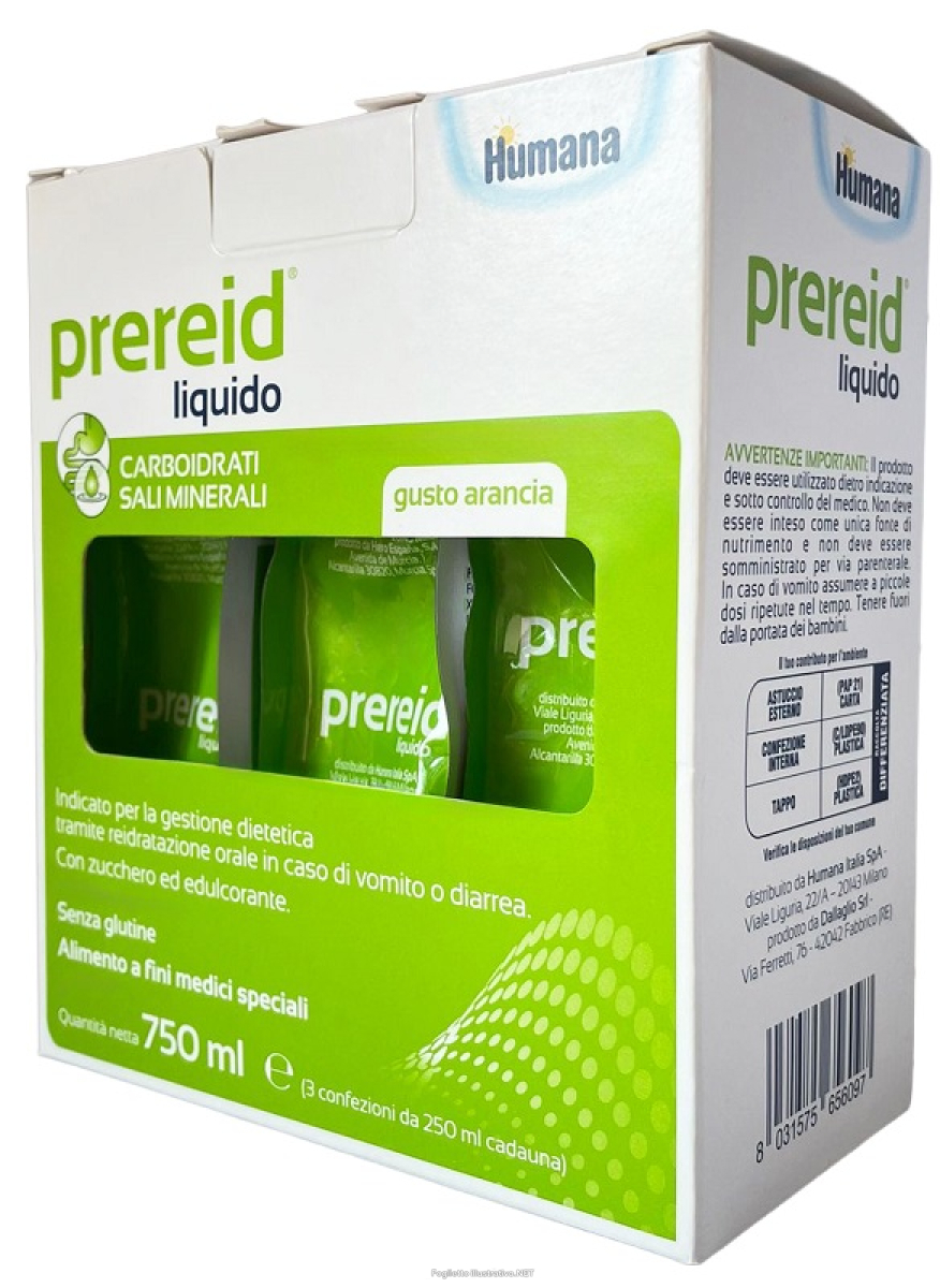 Trova prezzi di humana prereid liquido integratore per la reidratazione orale in caso di vomito o diarrea 3 x 250 ml e compra online