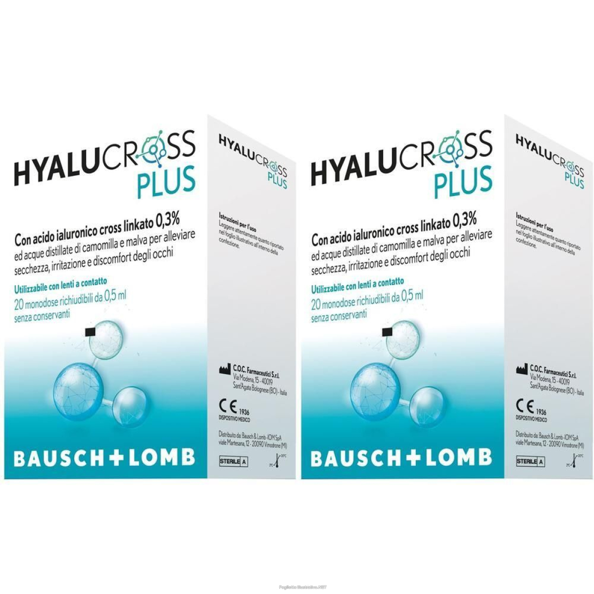 Trova prezzi di hyalucross plus soluzione oculare 2x20x0,5 ml e compra online