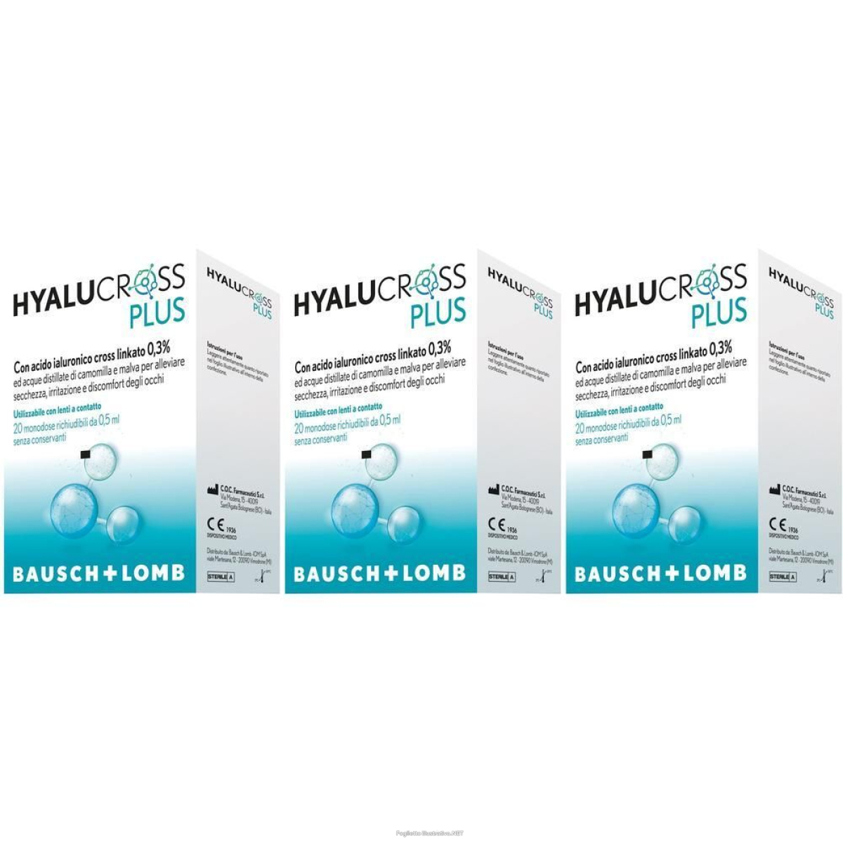Trova prezzi di hyalucross plus soluzione oculare 3x20x0,5 ml e compra online