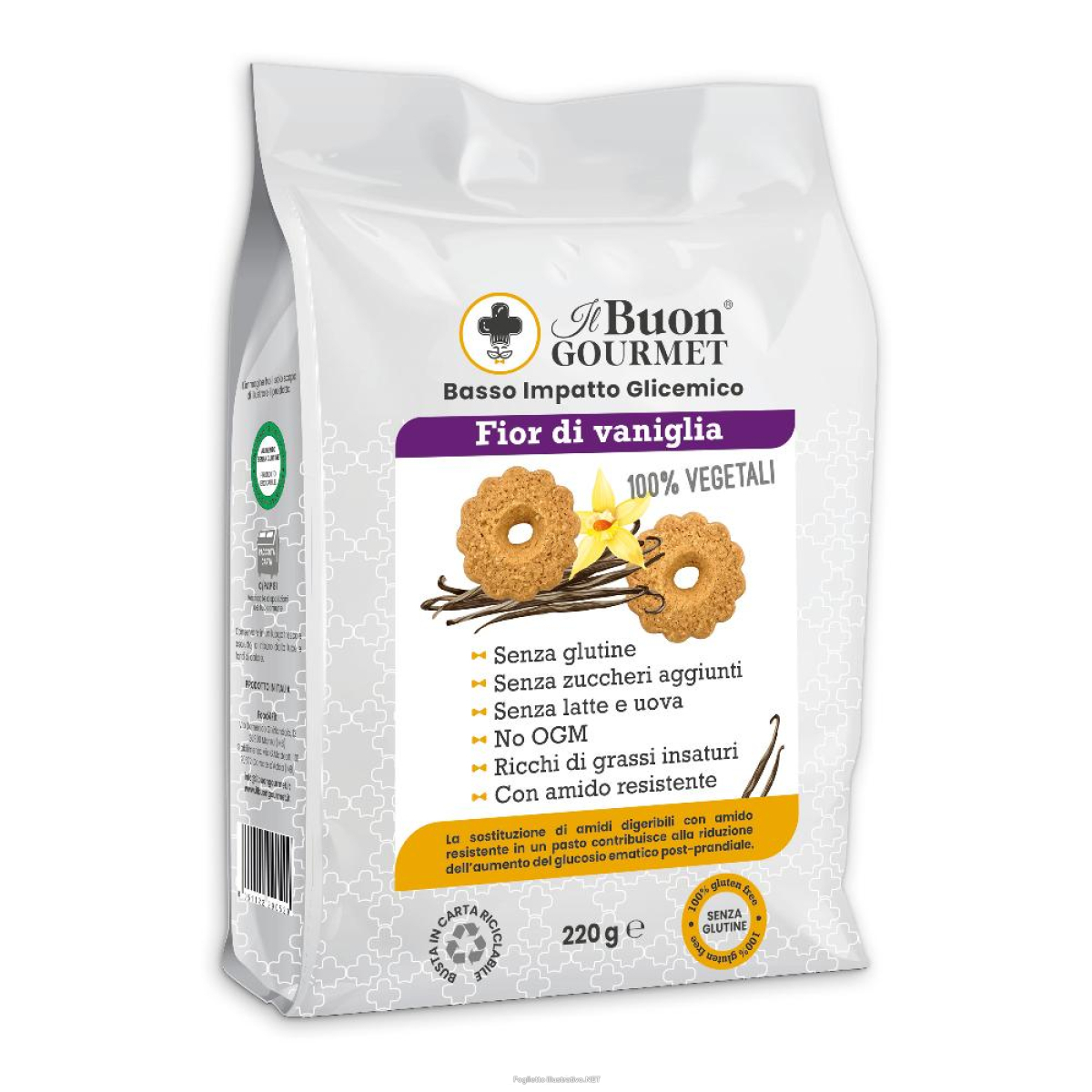 Cerca Offerte di il buon gourmet fior di vaniglia biscotti a basso indice glicemico 220 g e acquista online
