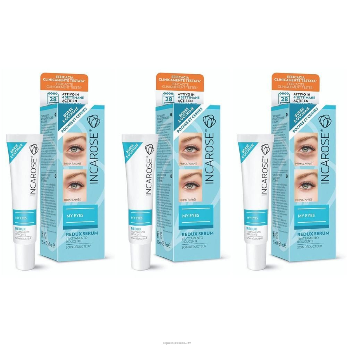 Cerca Offerte di incarose my eyes redux serum borse occhiaie 3x15 ml e acquista online