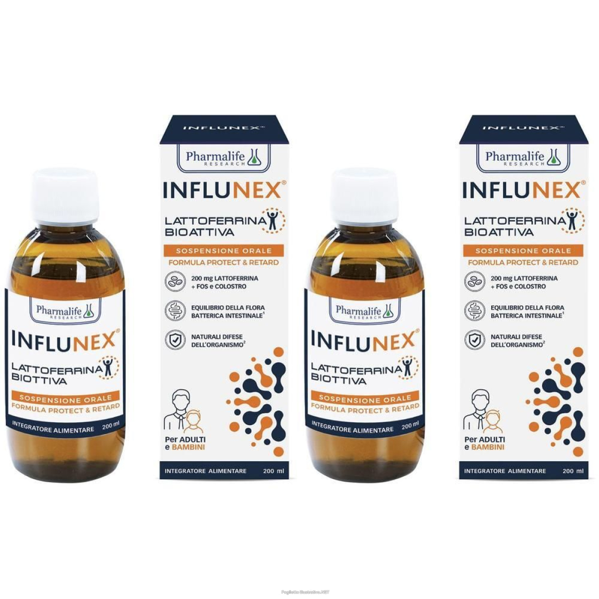Cerca Offerte di influnex lattoferrina bioattiva 200 ml 2x200 ml sospensione e acquista online