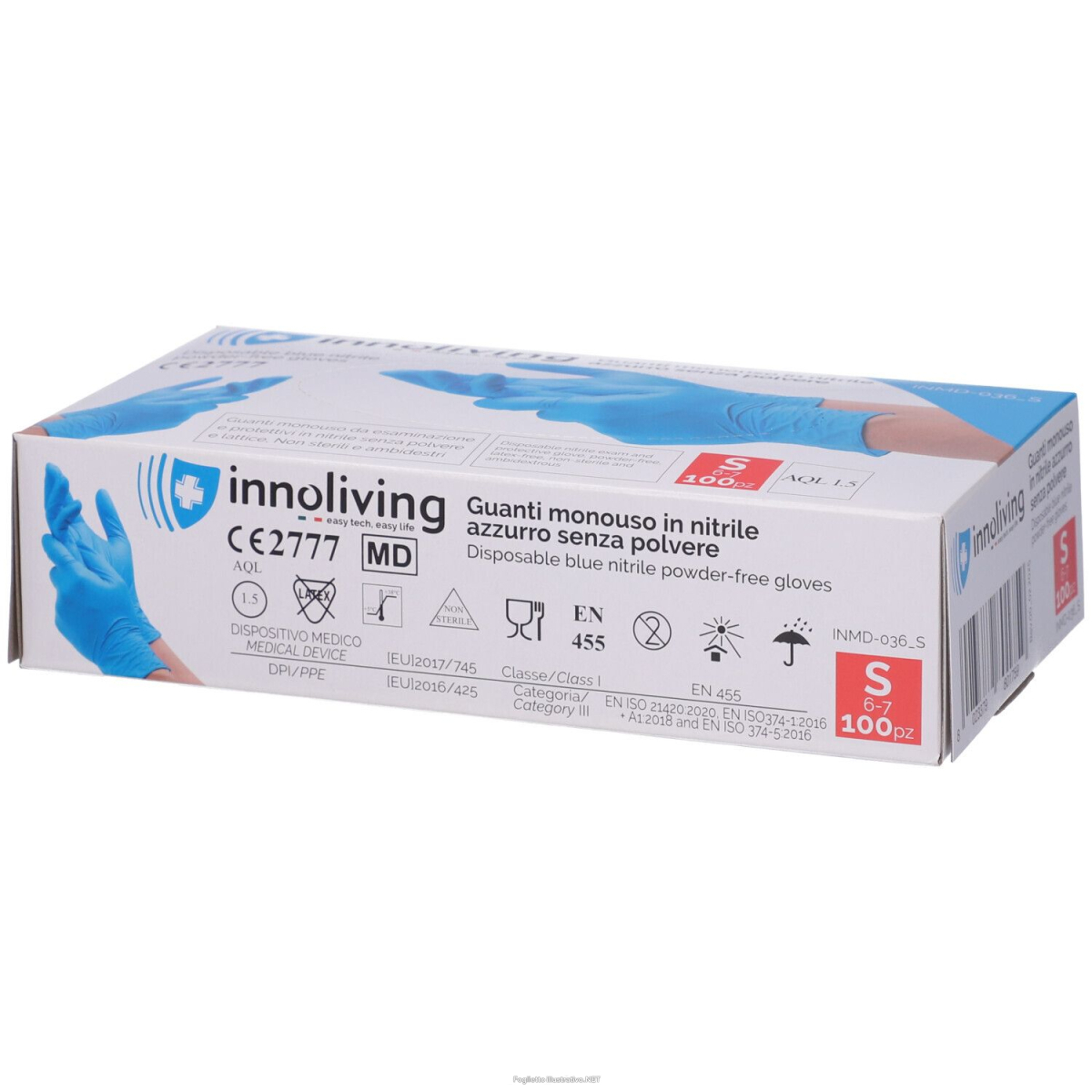 Cerca Offerte di innoliving guanti monouso in nitrile azzurro senza polvere taglia s 1 e acquista online