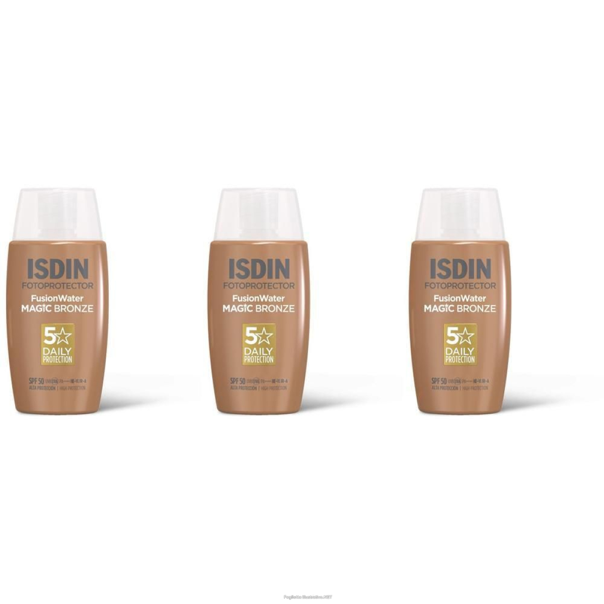 Cerca Offerte di isdin fusion water magic bronze crema solare viso colorata spf50 3x50 e acquista online