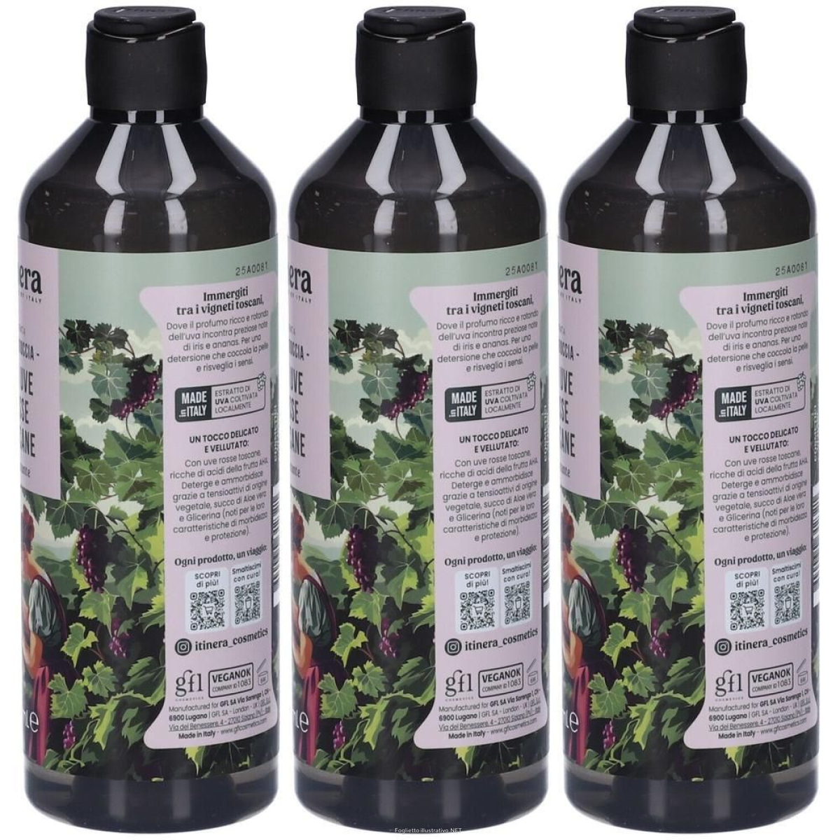 Cerca Offerte di itinera bagnodoccia con uve rosse toscane vellutante 370ml 370 ml e acquista online