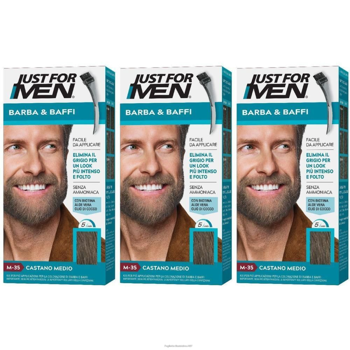 Cerca Offerte di just for men barba & baffi m35 castano medio 51 g 3x51 g e acquista online