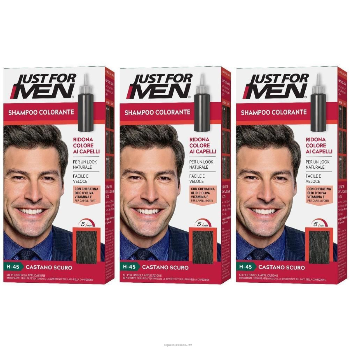 Cerca Offerte di just for men shampoo colorante h45 castano scuro attivatore chiaro 38, e acquista online