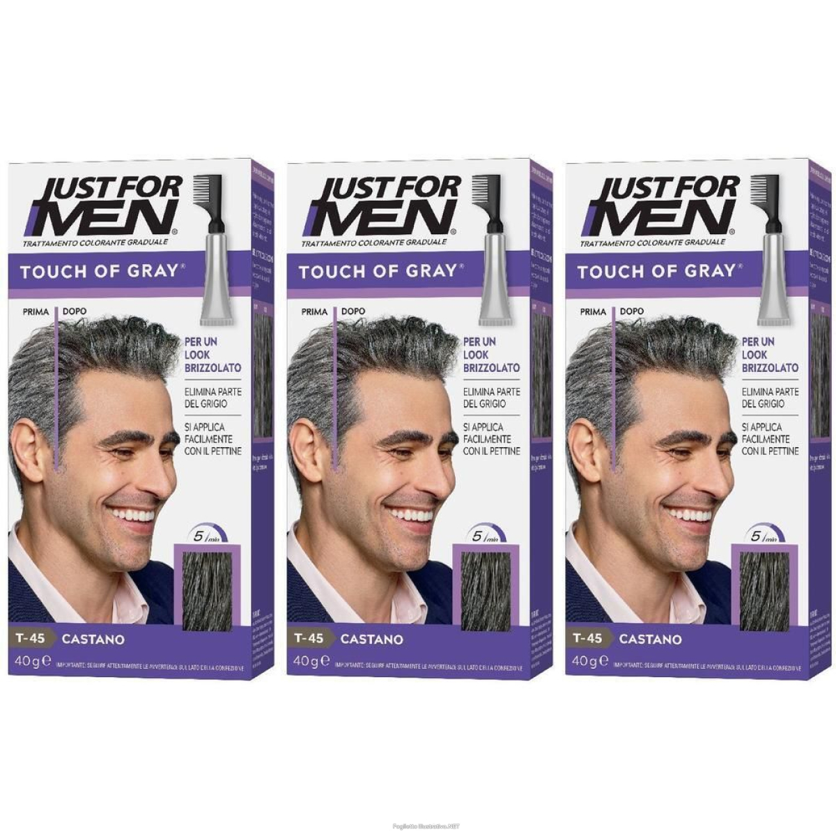 Cerca Offerte di just for men touch of gray castano 40 g 3x40 g e acquista online