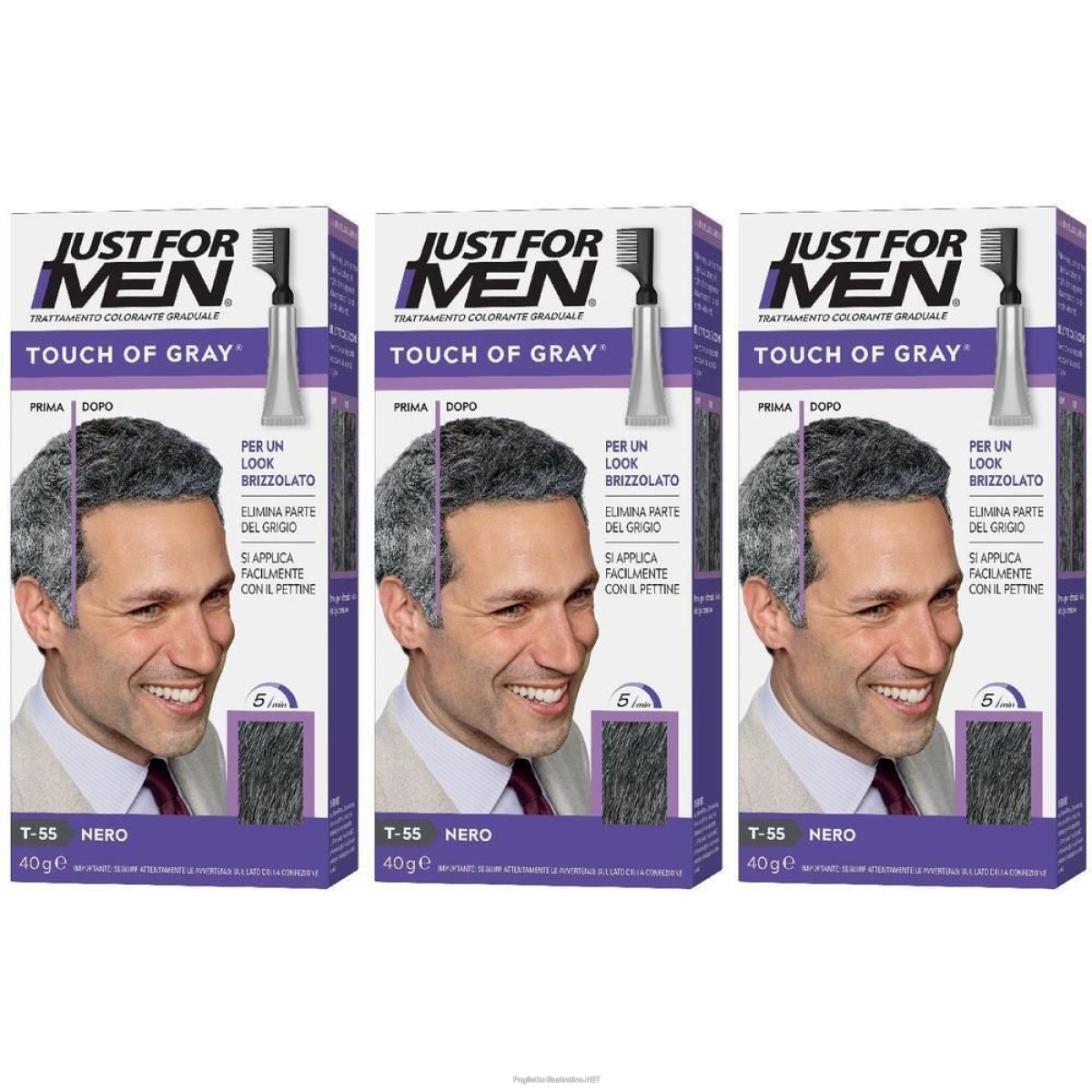 Cerca Offerte di just for men touch of gray nero 40 g 3x40 g e acquista online