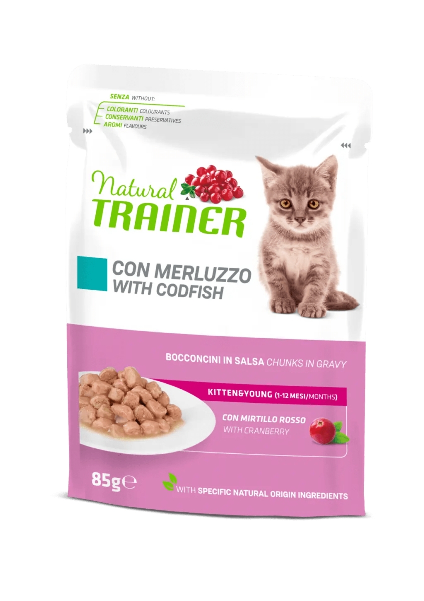 Cerca Offerte di Kitten&young merluzzo - alimento completo per gatte giovani e in gravidanza 85 gr e acquista online