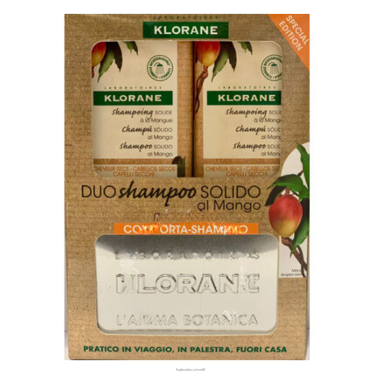 Cerca Offerte di klorane duo shampoo solido mango 80 g + portashampoo e acquista online