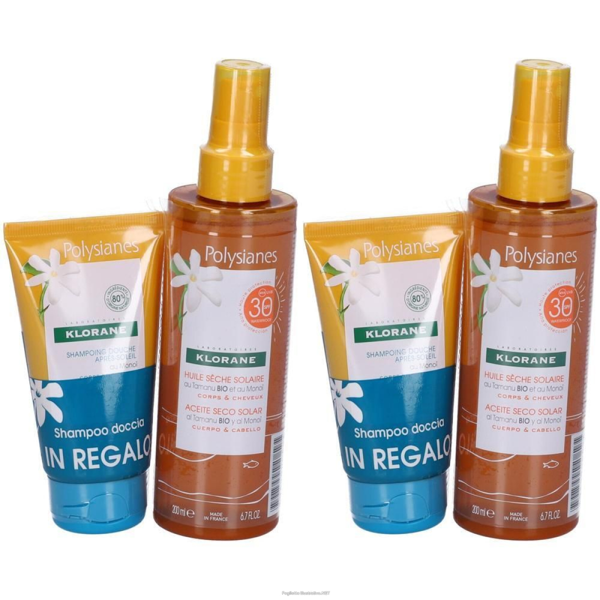 Cerca Offerte di klorane olio secco solare spray + shampoo doccia doposole al monoÃ¯ in e acquista online