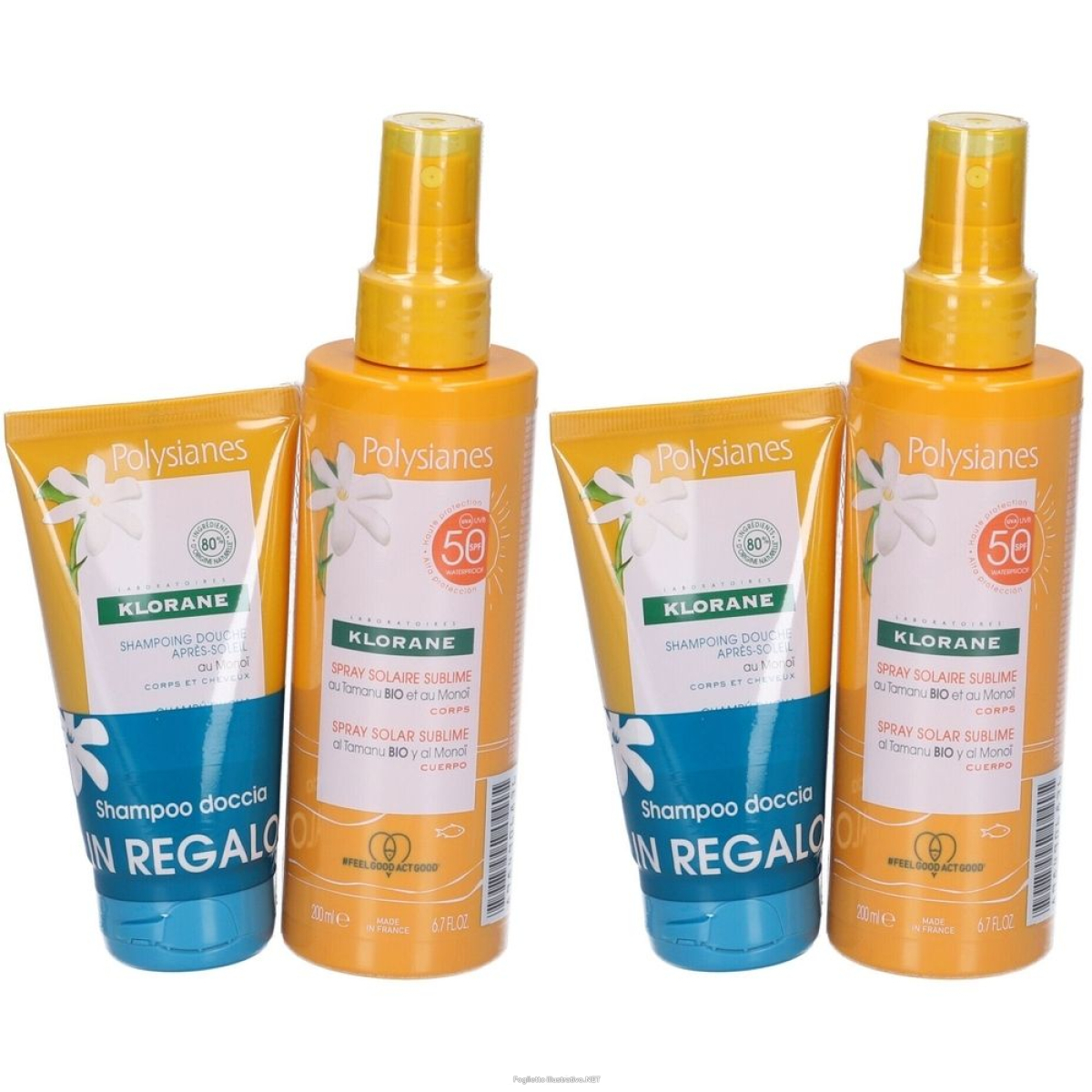 Cerca Offerte di klorane spray solare sublime spf 50 + shampoo doccia doposole al monoï e acquista online