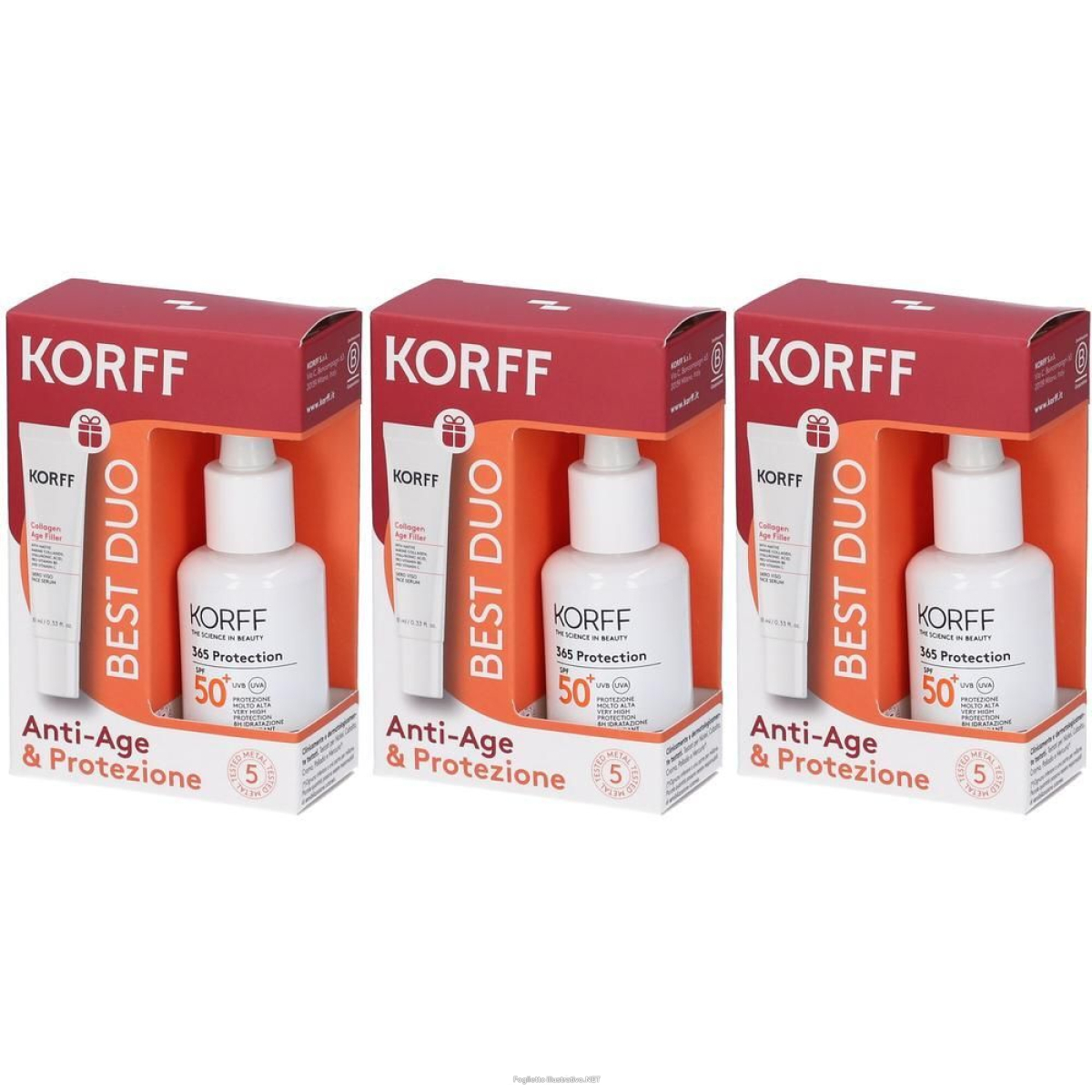 Cerca Offerte di korff best duo kit siero viso collagen age filler + 365 protection spf e acquista online