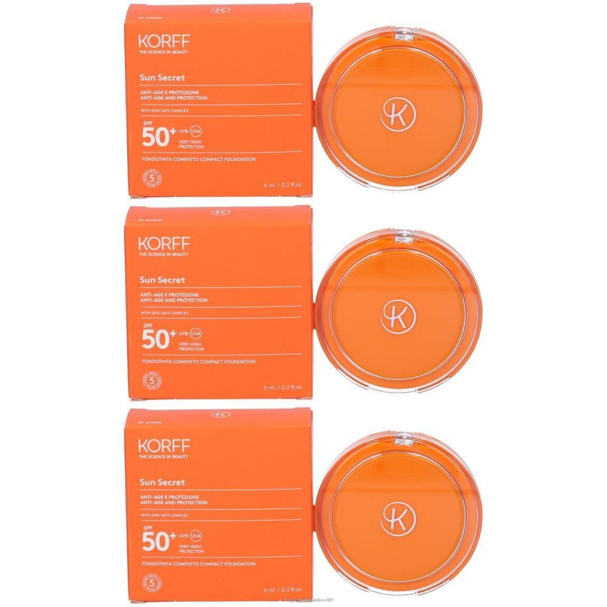 Cerca Offerte di korff sun secret fondotinta compatto solare spf50+ tonalità 01 amber 3 e acquista online
