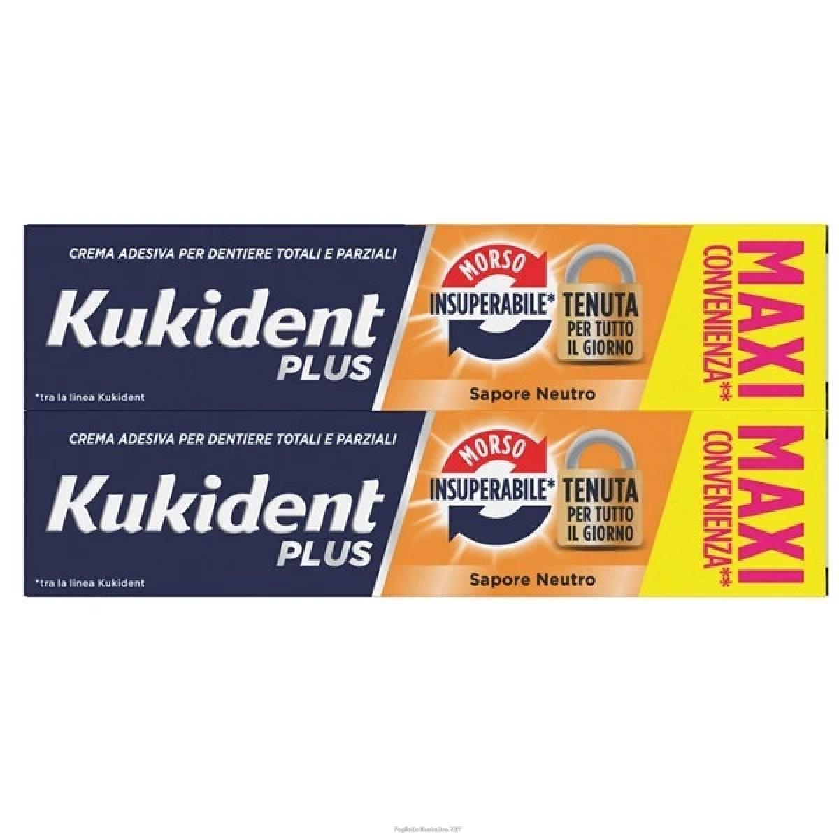 Cerca Offerte di kukident plus morso insuperabile sapore neutro crema adesiva per dentiere totali e parziali bipacco 2 x 57 grammi e acquista online