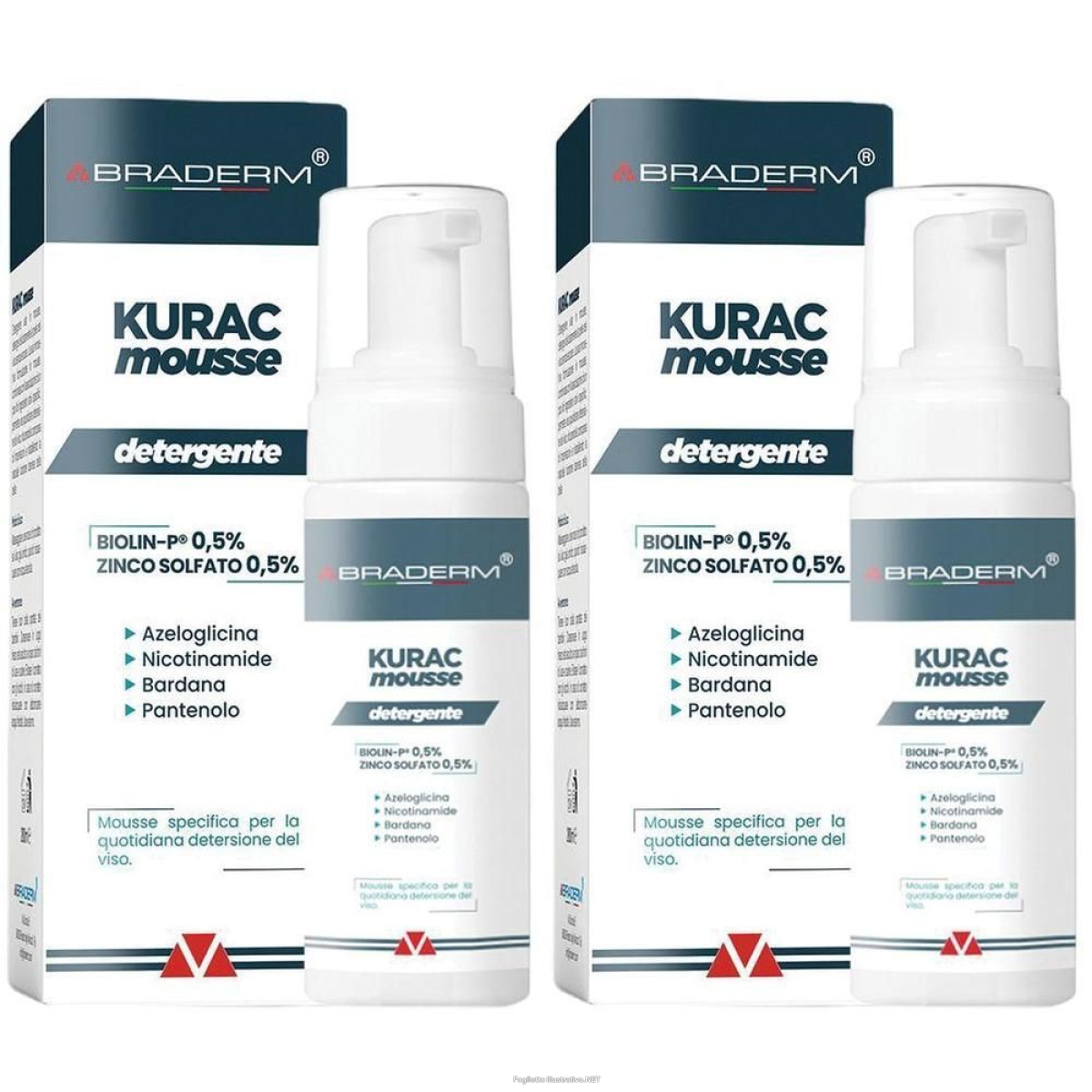 Cerca Offerte di kurac mousse detergente viso 100 ml braderm 2x100 ml e acquista online