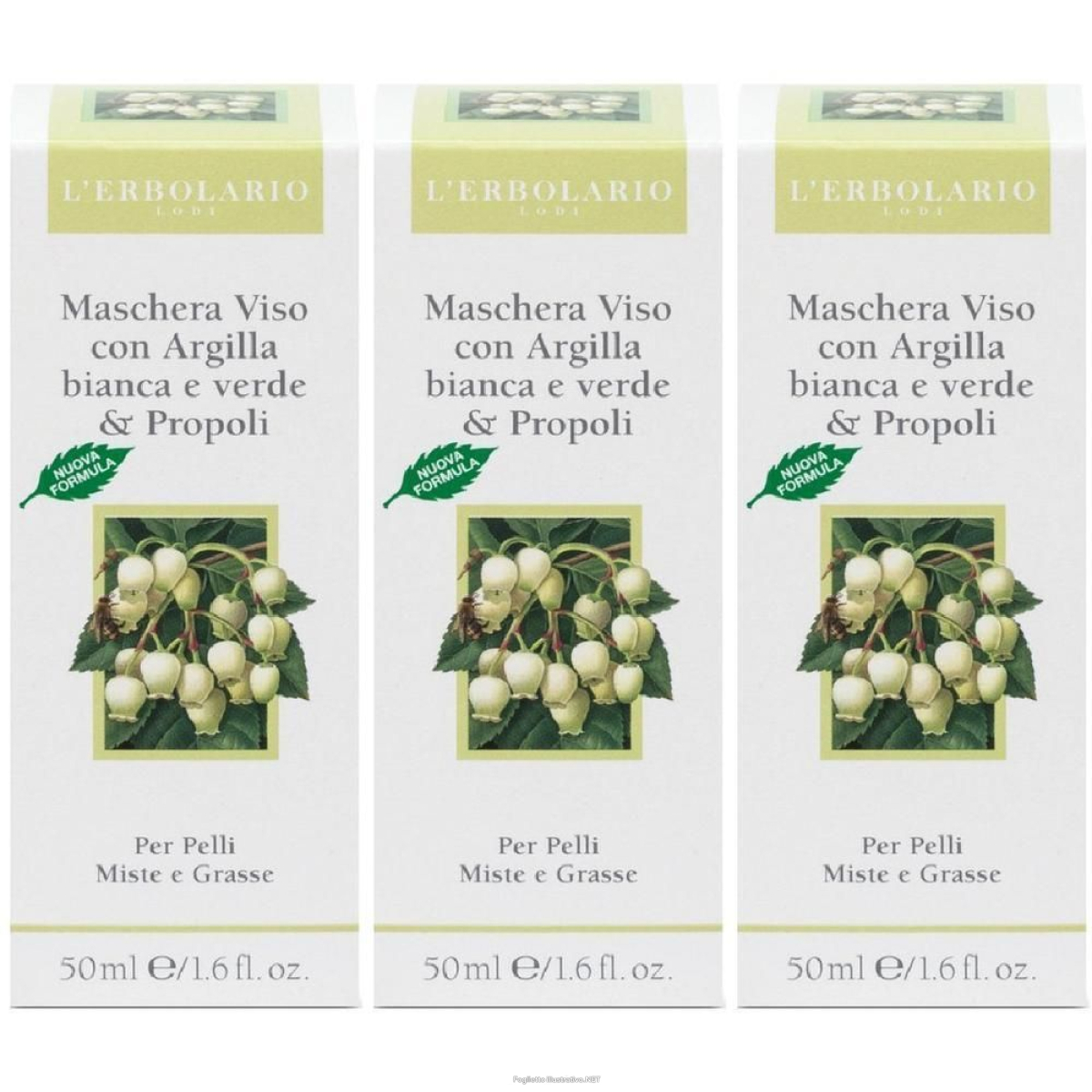 Cerca Offerte di l`erbolario maschera viso per pelli miste e impure 3x50 ml soluzione e acquista online