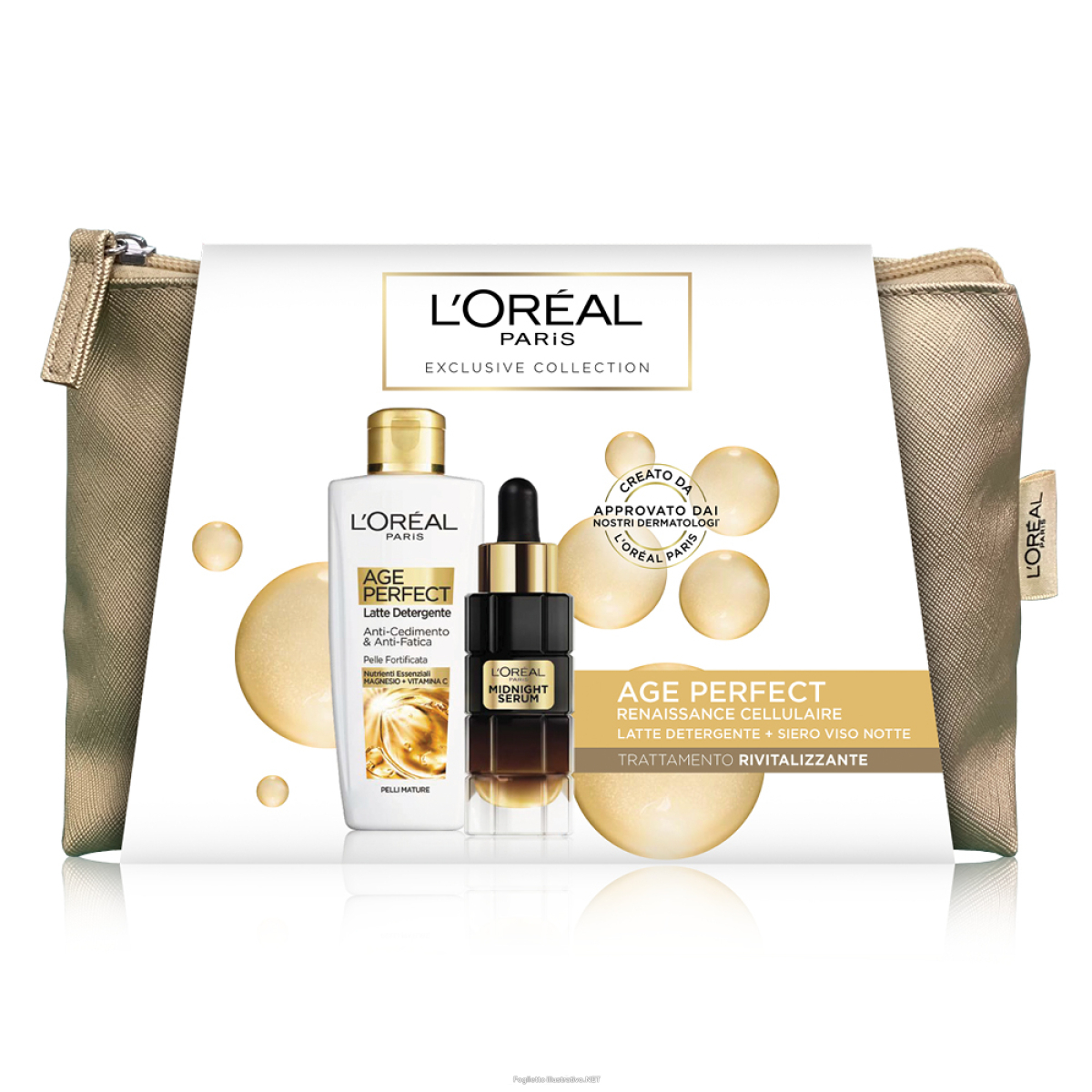 Cerca Offerte di L'Oréal Paris Kit Age Perfect Trattamento Rivitalizzante Latte Detergente 200 ml + Siero Viso Notte 30 ml 577N e acquista online