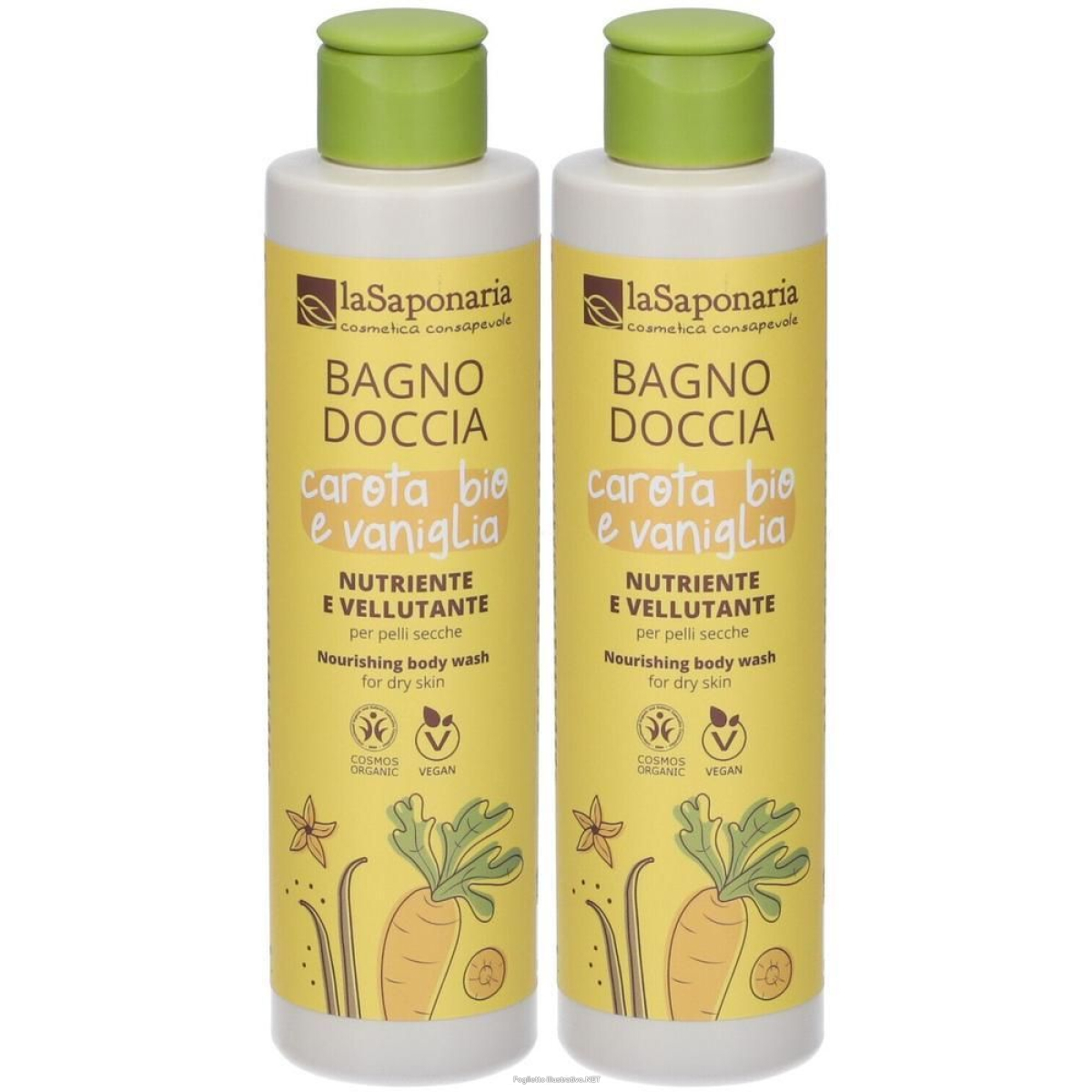Cerca Offerte di la saponaria detergente corpo dolce schiuma vaniglia e carota 2x200 ml e acquista online
