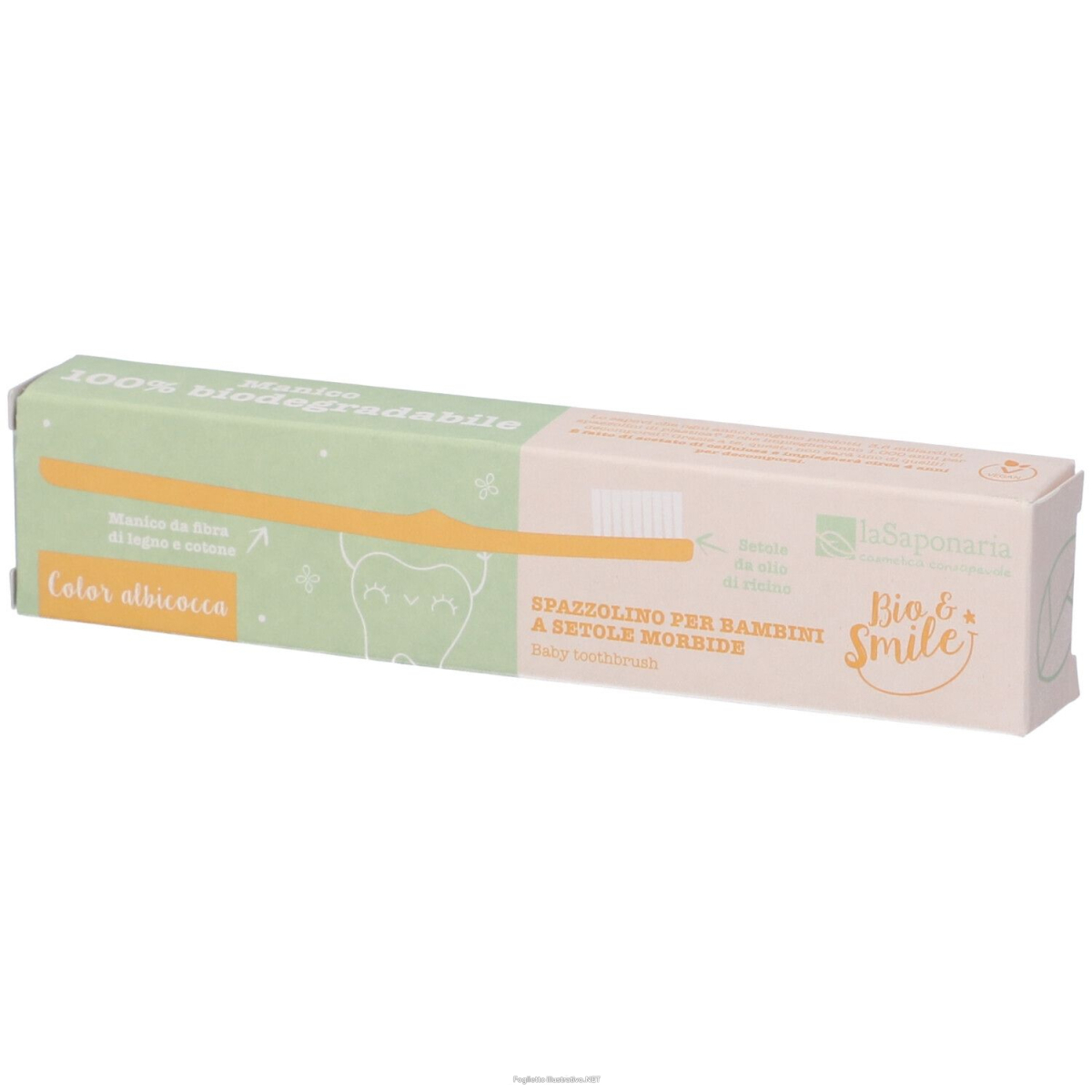 Cerca Offerte di la saponaria spazzolino bimbi in fibra vegetale colore albicocca 1 pz e acquista online