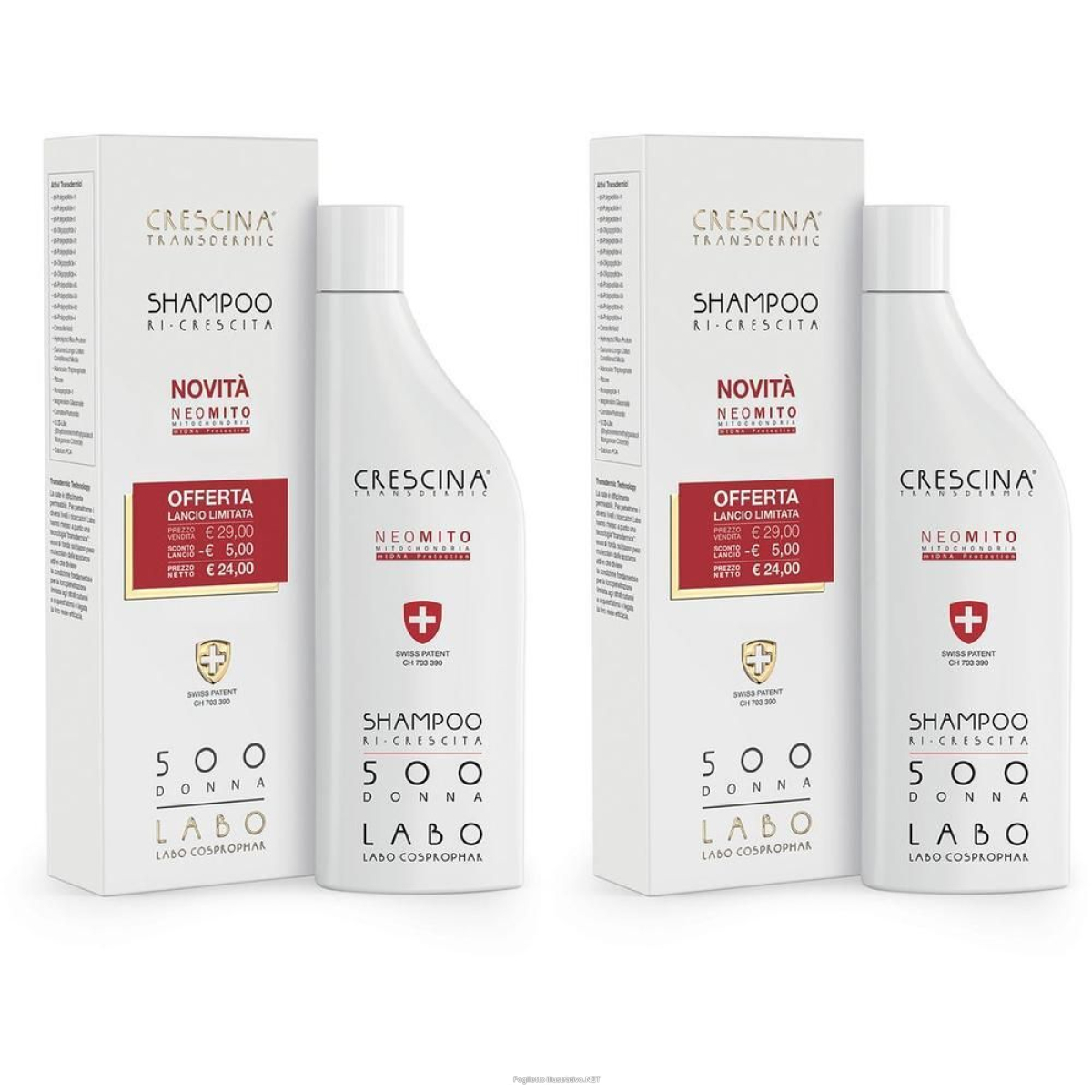 Cerca Offerte di labo crescina transdermic shampoo ri-crescita neo-mito fomula 500 donn e acquista online