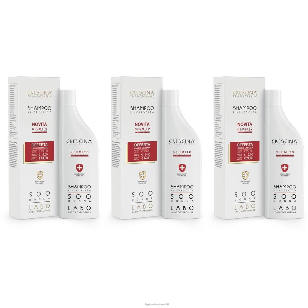 Cerca Offerte di labo crescina transdermic shampoo ri-crescita neo-mito fomula 500 donn e acquista online