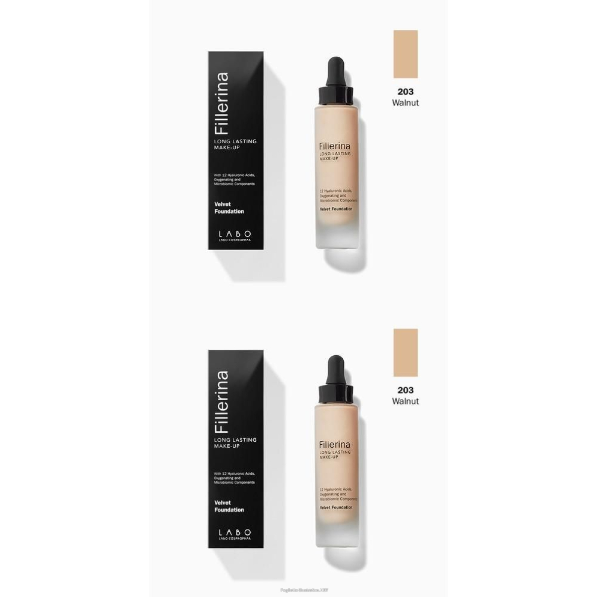 Cerca Offerte di labo fillerina long lasting make up velvet fundation colore 203 2x30 m e acquista online