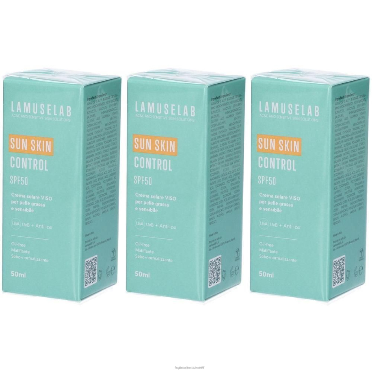 Cerca Offerte di lamuselab sun skin control crema solare viso spf50 3x50 ml solar e acquista online