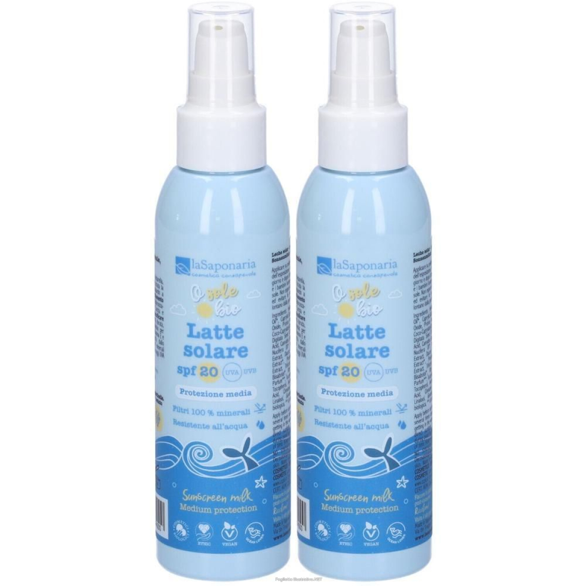 Cerca Offerte di latte solare spf 20 protezione media 2x125 ml e acquista online