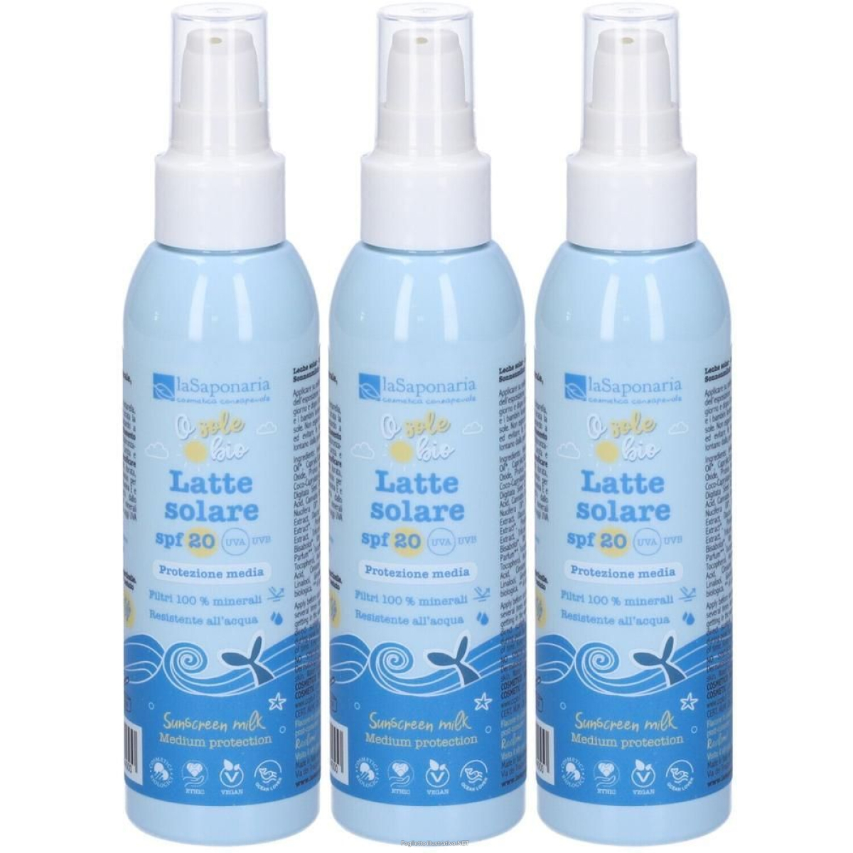 Cerca Offerte di latte solare spf 20 protezione media 3x125 ml e acquista online