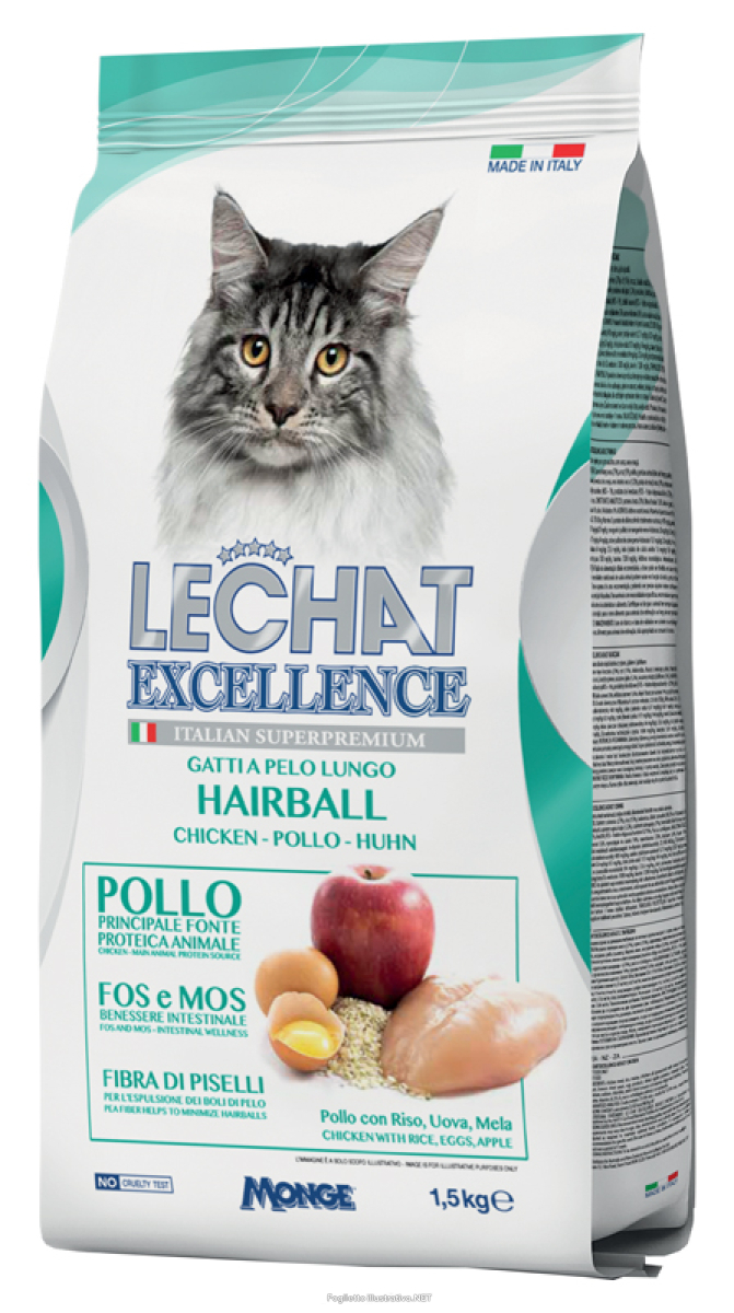 Cerca Offerte di lechat excellence hairball cibo secco pollo per gatti adulti 1,5kg e acquista online