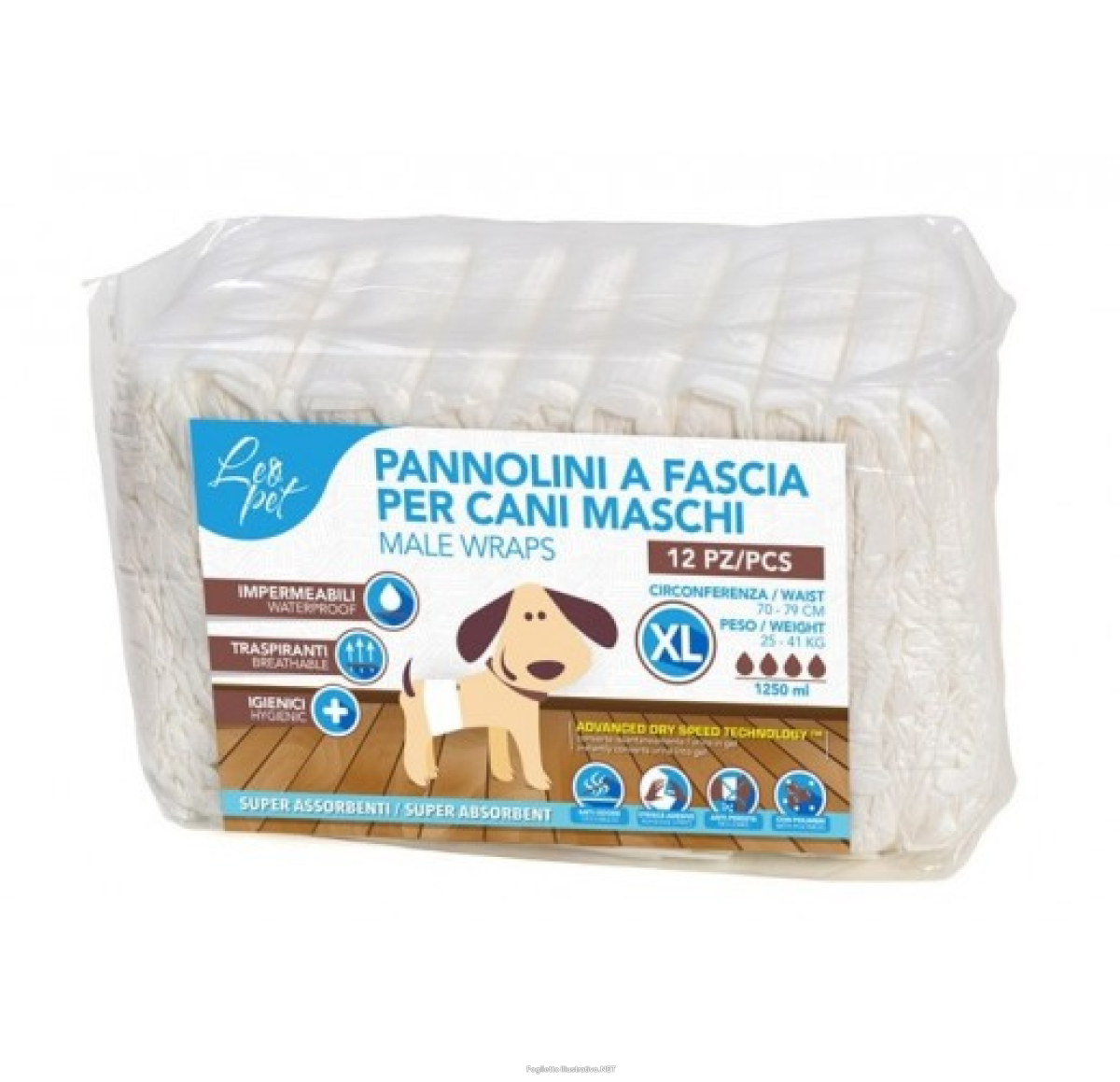 Cerca Offerte di leopet cane pannolini fascia maschi (xl) 41kg 79cm 12pz e acquista online