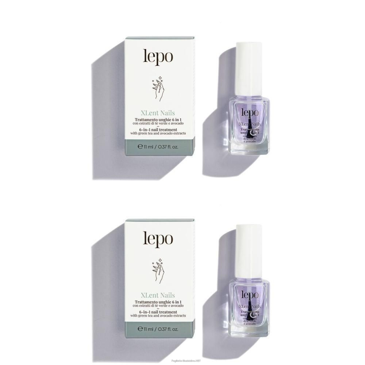 Cerca Offerte di lepo xlent nails trattamento unghie 6 in 1 mani e unghie 2x11 ml smalt e acquista online