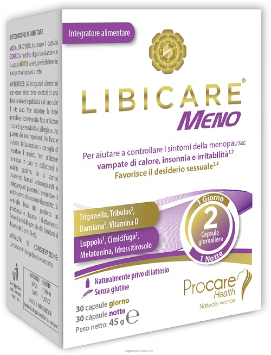 Cerca Offerte di libicare meno integratore per contrastare i sintomi della menopausa e favorire il desiderio sessuale 60 capsule e acquista online