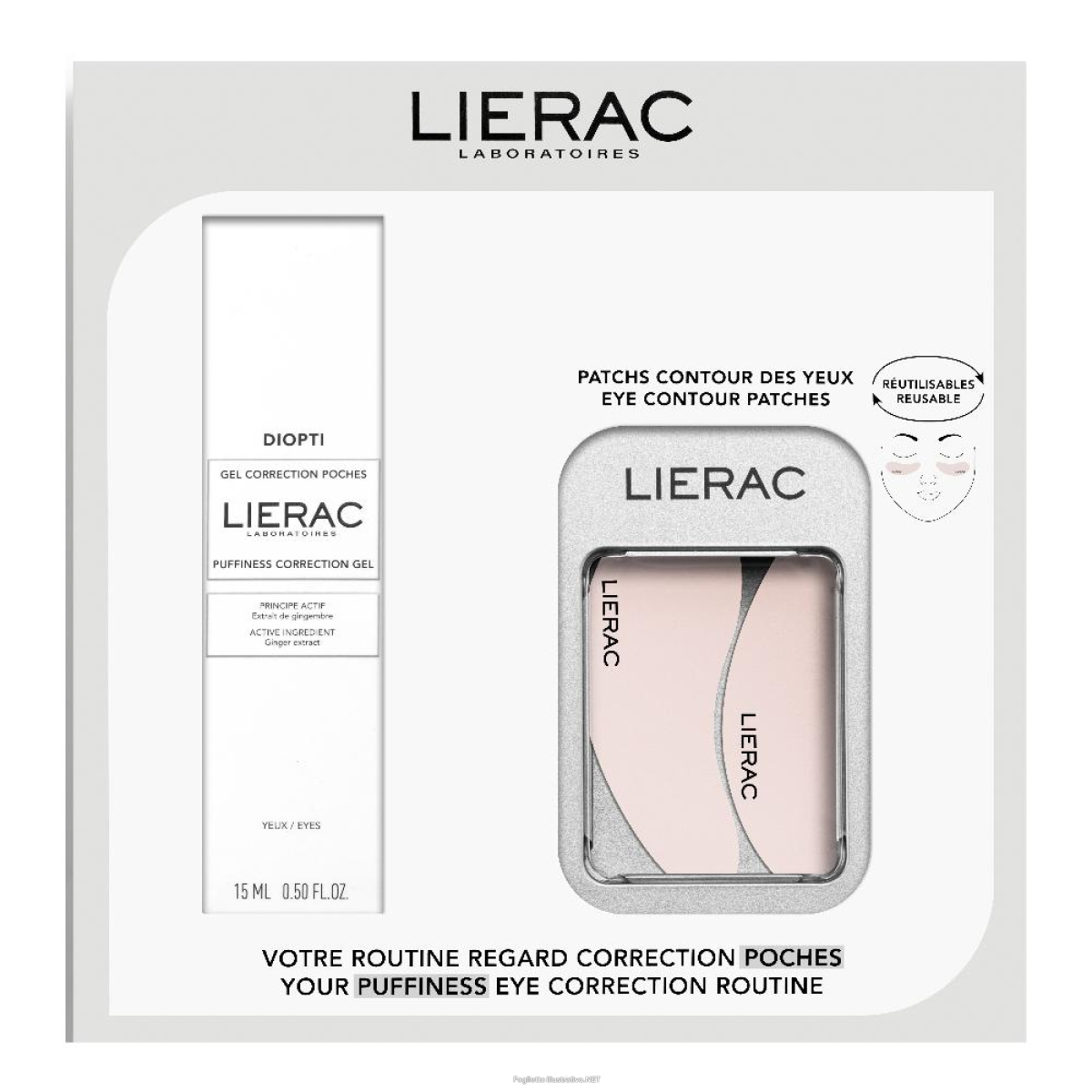 Cerca Offerte di lierac diopti cofanetto correzione borse e occhiaie gel 15 ml + patchs in regalo e acquista online