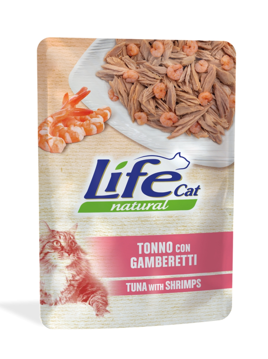 Cerca Offerte di Life cat natural tonno con gamberetti - alimento umido per gatti 70 gr e acquista online