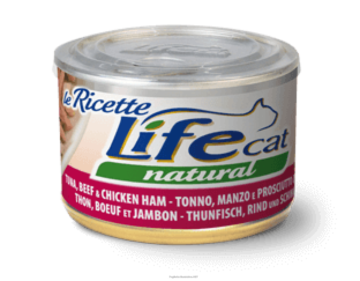 Cerca Offerte di life cat ricette tonno manzo prosciutto 150gr 102311 e acquista online
