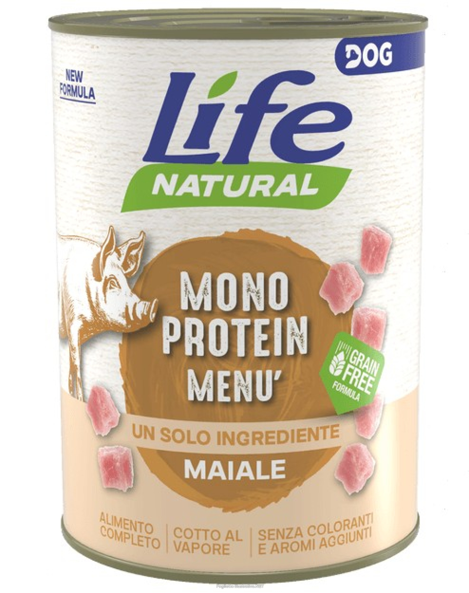 Cerca Offerte di lifepetcare life cane natural monoproteico maiale 400gr (lattina) e acquista online