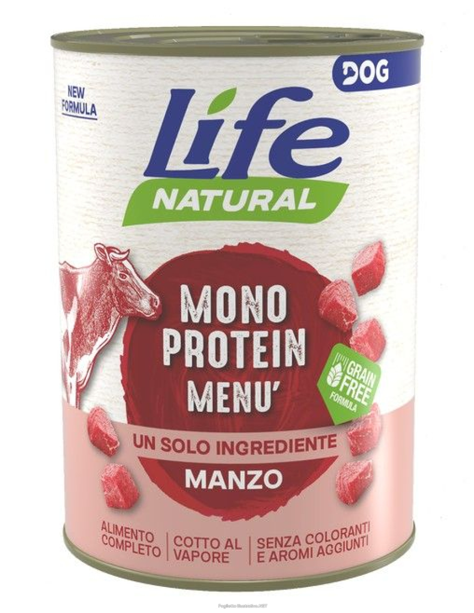 Cerca Offerte di lifepetcare life cane natural monoproteico manzo 400gr (lattina) e acquista online