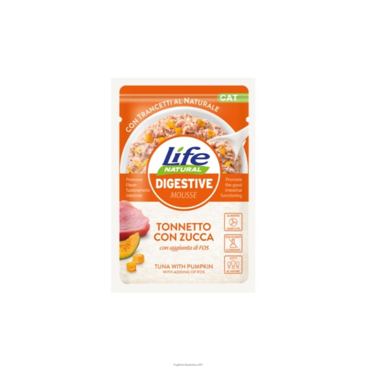 Cerca Offerte di lifepetcare life gatto digestive mousse tonneto zucca 70gr (bustina) e acquista online