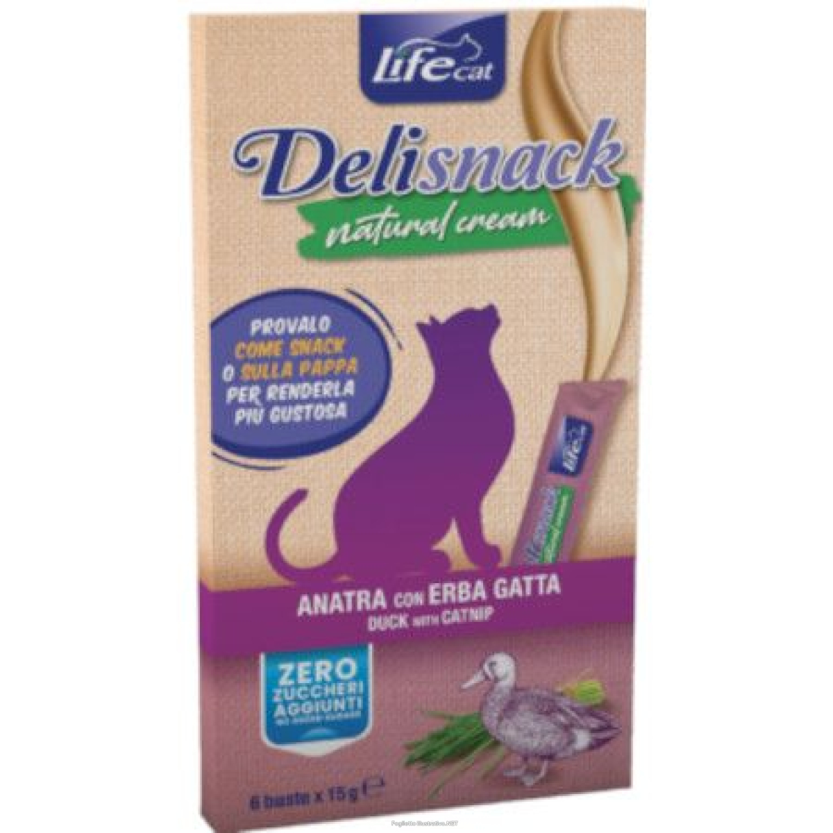 Cerca Offerte di lifepetcare life gatto snack delisnack anatra erba gatta 6pz 15gr e acquista online