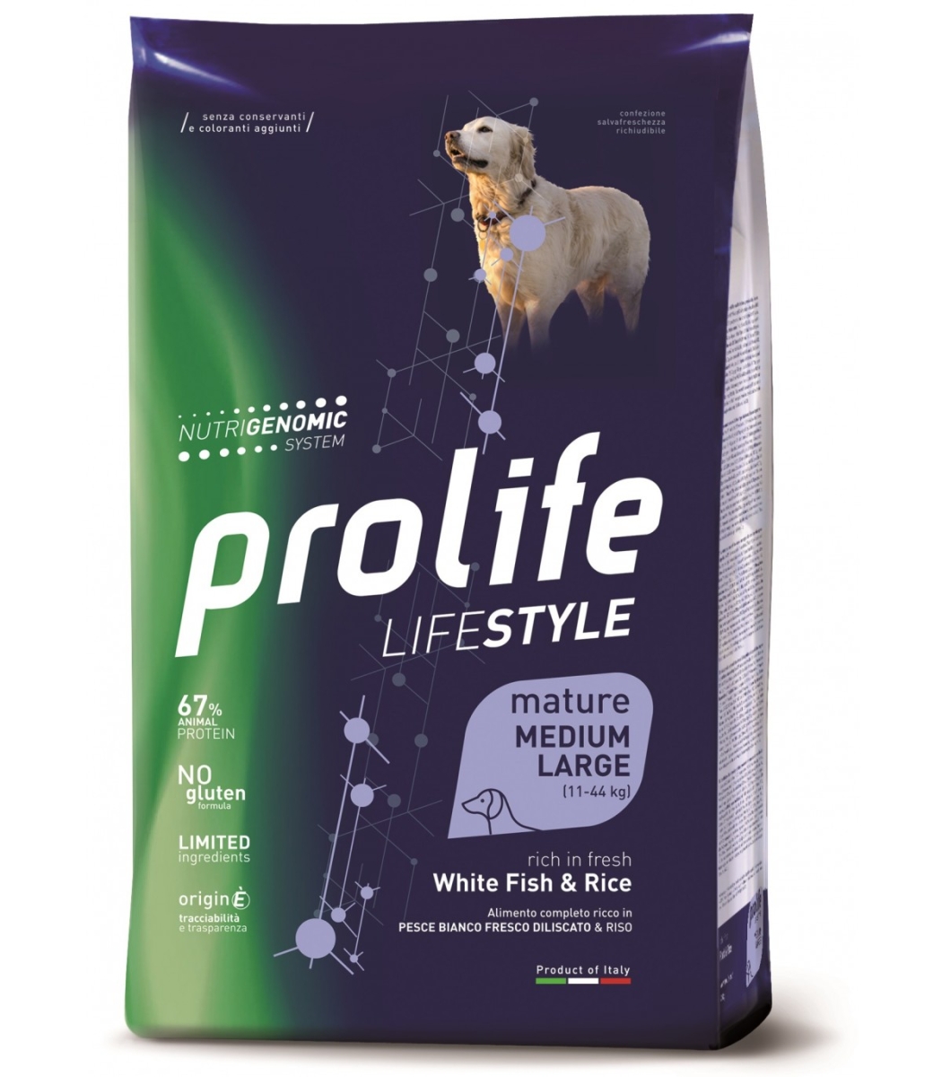 Cerca Offerte di Lifestyle mature medium large al pesce bianco & riso - alimento completo per cani maturi di taglia media e grande 2,5 kg e acquista online