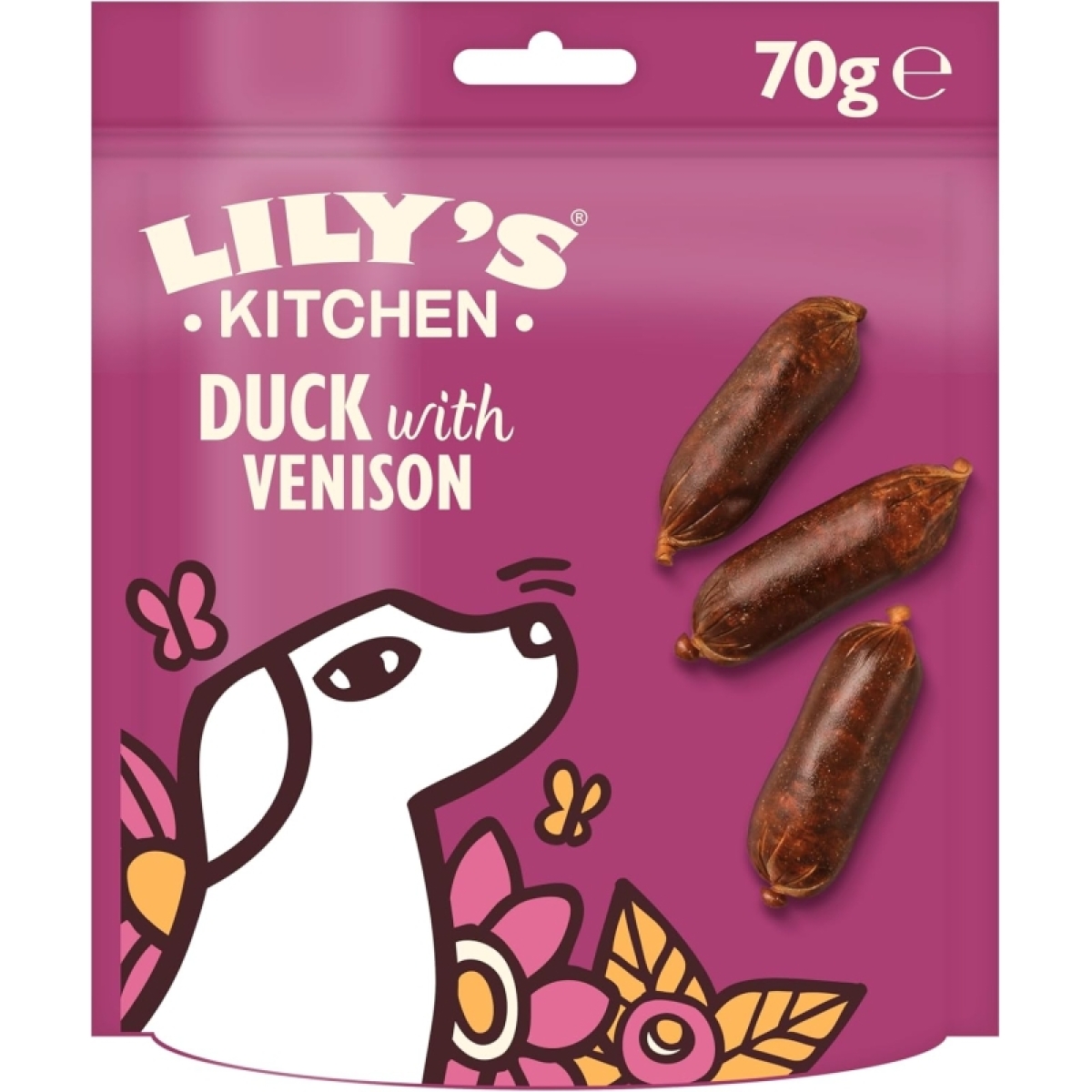 Cerca Offerte di Lily's kitchen scrumptious duck & venison sausages snacks dog 70g lily's kitchen e acquista online