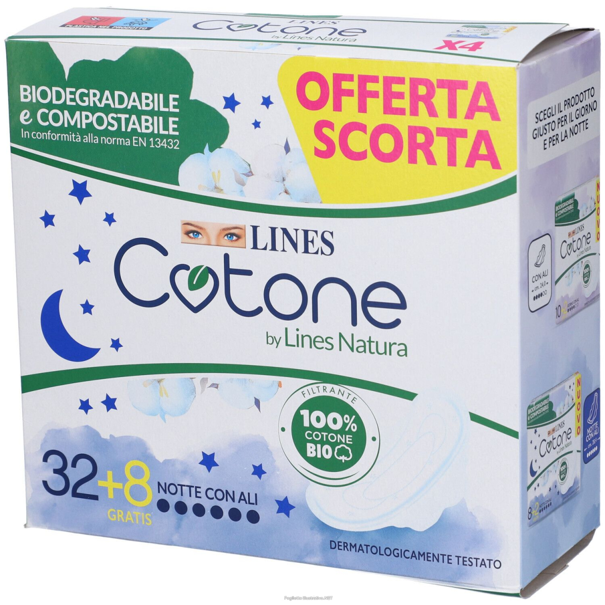 Cerca Offerte di lines cotone assorbente notte con ali pacco scorta 40 pz assorbenti e acquista online