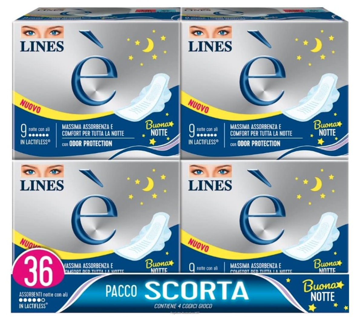Cerca Offerte di lines è notte assorbente con ali pacco scorta 36 pz assorbenti e acquista online
