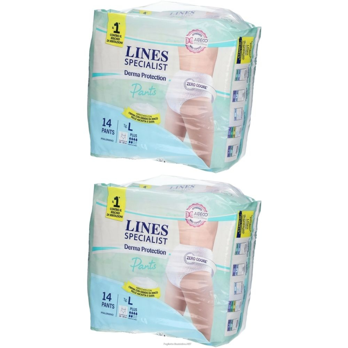 Cerca Offerte di lines specialist derma protection pants l plus set da 2 2x14 pz pannol e acquista online