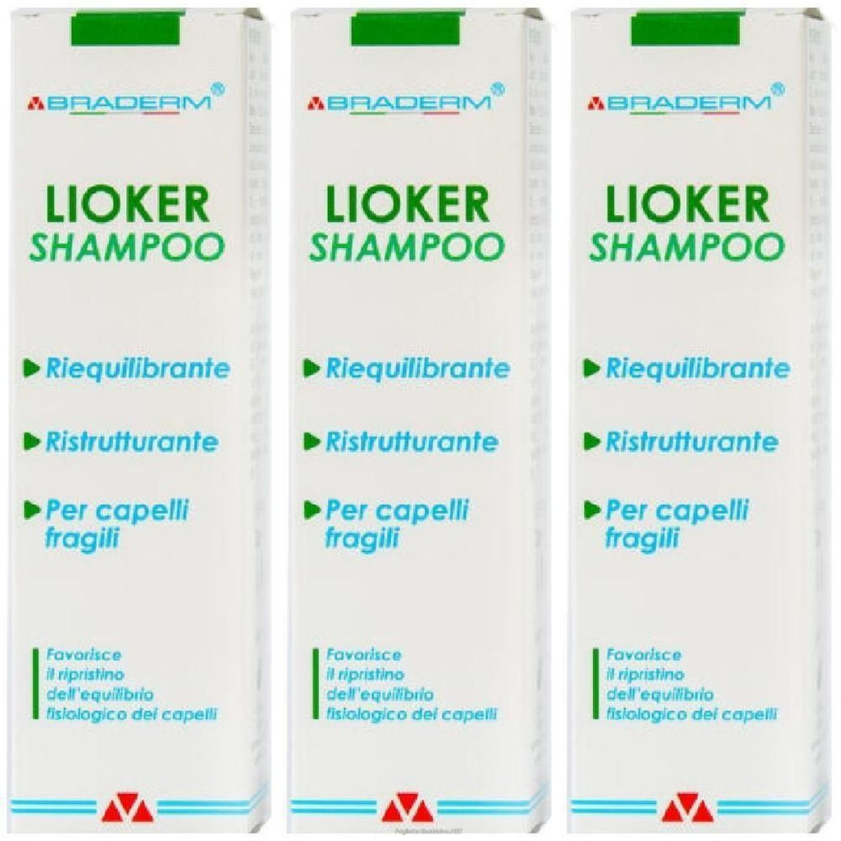 Cerca Offerte di lioker shampoo 200 ml braderm 3x200 ml e acquista online