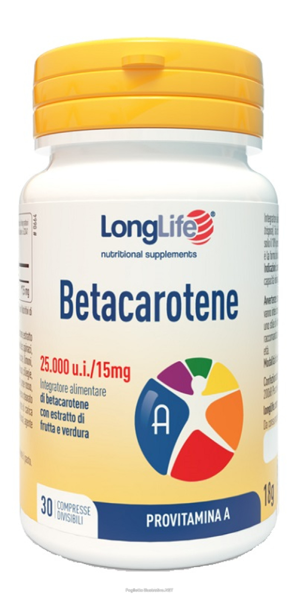 Cerca Offerte di longlife betacarotene 25000ui 30 compresse divisibili senza glutine e acquista online